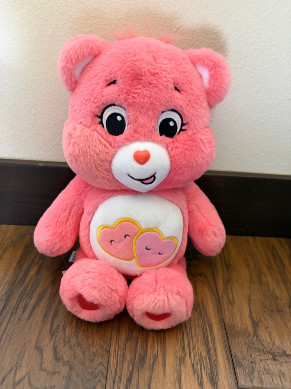Care Bears Pink Heart-Belly Plush with Smiling Hearts